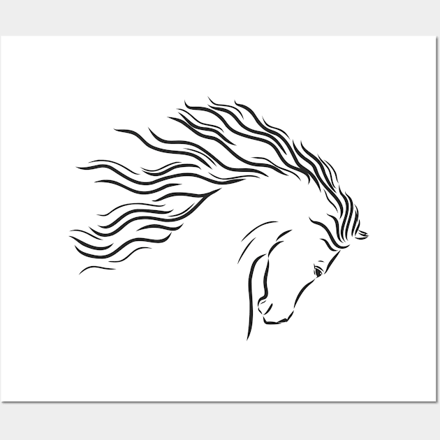 beautiful horse head Wall Art by Elala